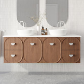 Marquis Port 1500mm Wall Hung Double Vanity  with Solid Surface Countertop