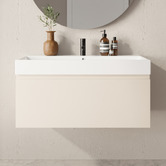 Marquis Sanremo 900mm Wall Hung Single Vanity with Polymarble Countertop