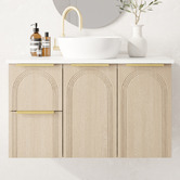 Marquis Arco 900mm Wall Hung Single Vanity with Solid Surface Countertop