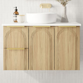 Marquis Arco 900mm Wall Hung Single Vanity with Solid Surface Countertop