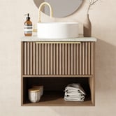 Marquis Merewether 600mm Wall Hung Single Vanity with Solid Surface Countertop
