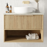 Marquis Merewether 750mm Wall Hung Single Vanity with Solid Surface Countertop