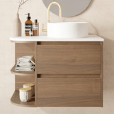 Marquis Avion 750mm Wall Hung Single Vanity with Solid Surface Countertop