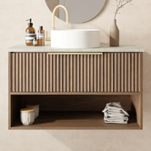 Marquis Merewether 900mm Wall Hung Single Vanity with Solid Surface Countertop