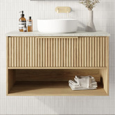 Marquis Merewether 900mm Wall Hung Single Vanity with Solid Surface Countertop