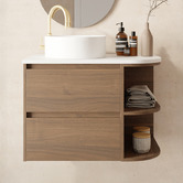 Marquis Avion 750mm Wall Hung Single Vanity with Solid Surface Countertop