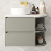 Marquis Avion 750mm Wall Hung Single Vanity with Solid Surface Countertop