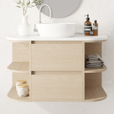 Marquis Avion 900mm Wall Hung Single Vanity with Solid Surface Countertop