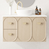 Marquis Port 900mm Wall Hung Single Vanity with Solid Surface Countertop