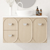 Marquis Port 900mm Wall Hung Single Vanity with Solid Surface Countertop