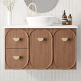 Marquis Port 900mm Wall Hung Single Vanity with Solid Surface Countertop