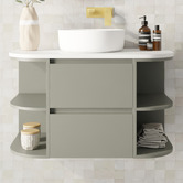 Marquis Avion 900mm Wall Hung Single Vanity with Solid Surface Countertop