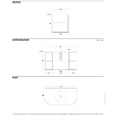 Marquis Avion 900mm Wall Hung Single Vanity with Solid Surface Countertop