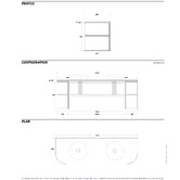 Marquis Avion 1500mm Wall Hung Double Vanity with Solid Surface Countertop