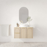 Marquis Arco 900mm Wall Hung Single Vanity with Solid Surface Countertop