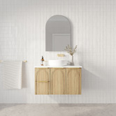 Marquis Arco 900mm Wall Hung Single Vanity with Solid Surface Countertop