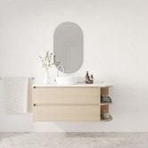 Marquis Avion 1200mm Wall Hung Single Vanity with Solid Surface Countertop