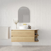 Marquis Avion 1200mm Wall Hung Single Vanity with Solid Surface Countertop
