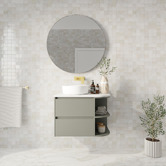 Marquis Avion 750mm Wall Hung Single Vanity with Solid Surface Countertop