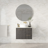 Marquis Hamilton 750mm Wall Hung Single Vanity with Solid Surface Countertop