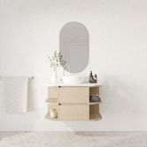 Marquis Avion 900mm Wall Hung Single Vanity with Solid Surface Countertop