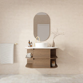 Marquis Avion 900mm Wall Hung Single Vanity with Solid Surface Countertop