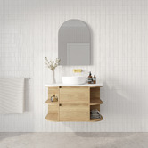 Marquis Avion 900mm Wall Hung Single Vanity with Solid Surface Countertop