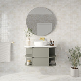Marquis Avion 900mm Wall Hung Single Vanity with Solid Surface Countertop