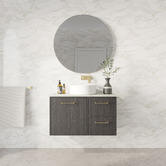 Marquis Hamilton 900mm Wall Hung Single Vanity with Solid Surface Countertop