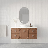 Marquis Port 1200mm Wall Hung Single Vanity with Solid Surface Countertop