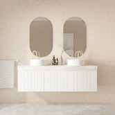 Marquis Chelsea 1500mm Matte White Wall Hung Double Vanity with Stone Countertop
