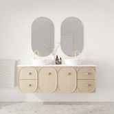 Marquis Port 1500mm Wall Hung Double Vanity  with Solid Surface Countertop