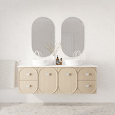 Marquis Port 1500mm Wall Hung Double Vanity  with Solid Surface Countertop