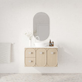 Marquis Port 900mm Wall Hung Single Vanity with Solid Surface Countertop