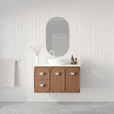 Marquis Port 900mm Wall Hung Single Vanity with Solid Surface Countertop