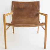 Lila Interiors Tan Oceanic Leather Sling Armchair