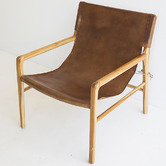 Lila Interiors Tan Oceanic Leather Sling Armchair