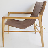 Lila Interiors Tan Oceanic Leather Sling Armchair