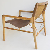 Lila Interiors Tan Oceanic Leather Sling Armchair