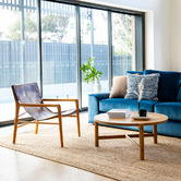 Lila Interiors Tan Oceanic Leather Sling Armchair