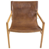 Lila Interiors Tan Oceanic Leather Sling Armchair