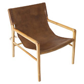 Lila Interiors Tan Oceanic Leather Sling Armchair