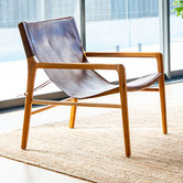 Lila Interiors Tan Oceanic Leather Sling Armchair