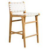 Lila Interiors 65cm Pasadena Woven Leather Counter Stool