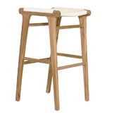 Lila Interiors 65cm Zen Backless Teak Wood Outdoor Barstool