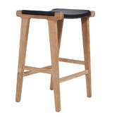 Lila Interiors 65cm Pasadena Flat Leather Saddle Stool