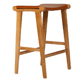 Lila Interiors 65cm Pasadena Flat Leather Saddle Stool