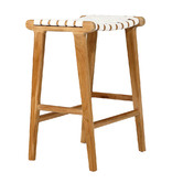 Lila Interiors 65cm Pasadena Woven Leather Saddle Stool