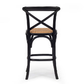 Lila Interiors 65cm Cross Back Oak Wood &amp; Rattan Counter Stool
