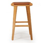 Lila Interiors 65cm Pasadena Flat Leather Saddle Stool